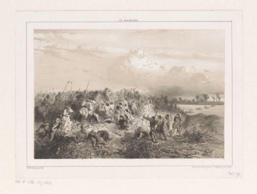 Struggle between horsemen and peasants
