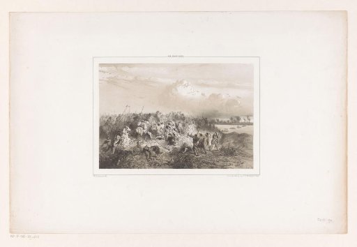 Struggle between horsemen and peasants