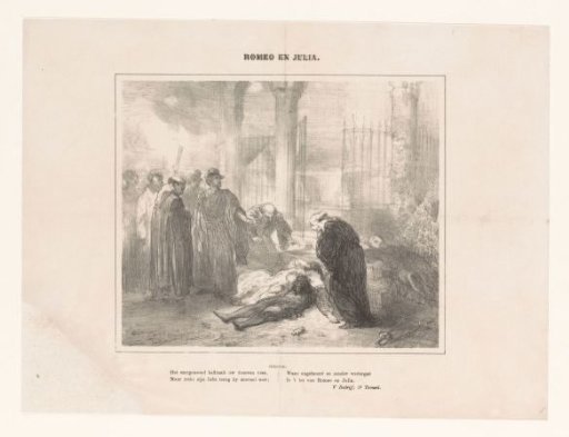 Bodies of Romeo and Juliet Among Mourning Figures