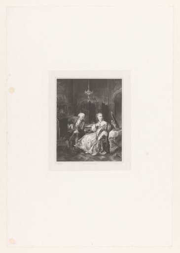 Old man and young woman in an interior