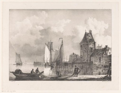 River landscape with town