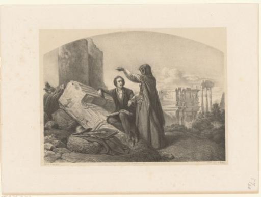 Fortune-teller reading a man's hand