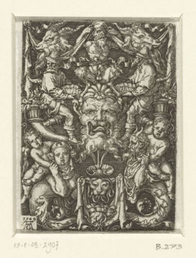 Flat decoration with grotesques