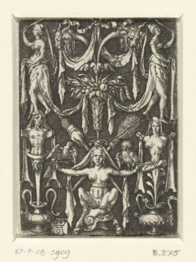Flat decoration with grotesques