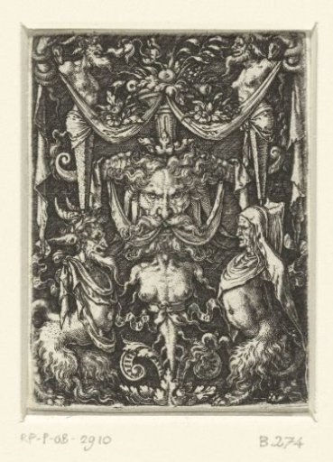 Flat decoration with grotesques