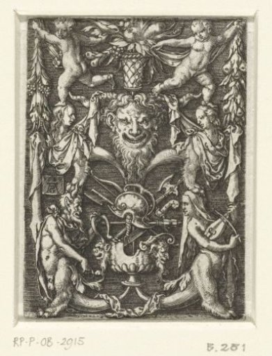 Flat decoration with grotesques