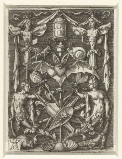 Flat decoration with grotesques