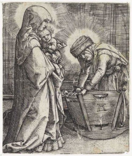 Mary with the Christ Child and Anna at a Cradle