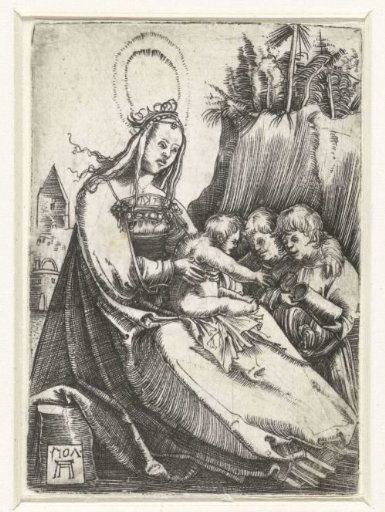 Mary with the Christ Child and Two Little Boys