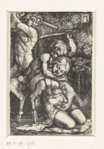 Satyr and a Man Fighting over a Woman