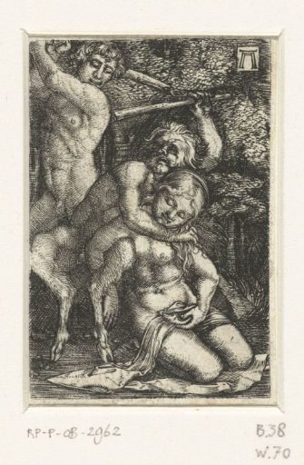 Satyr and a Man Fighting over a Woman