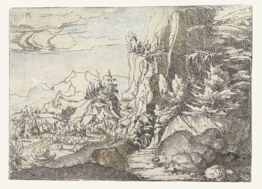 Landscape with a Dark Rock Wall