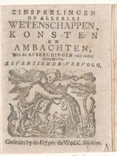 Title Page for: Wordplays on Various Sciences, Arts and Crafts: Continuation 17, 1786