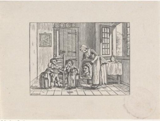 Woman Teaching Three Children About Wicked Xanthippes