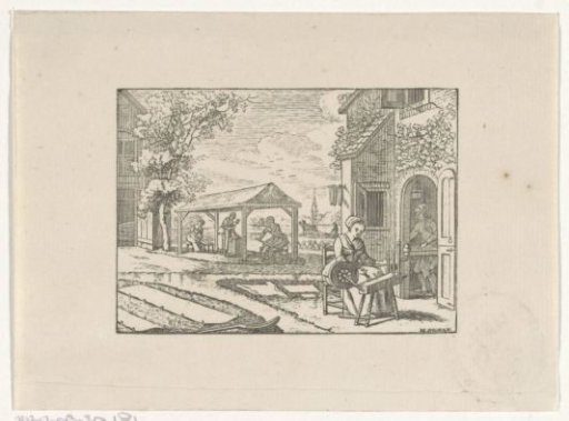 Figures Working in a Textile Mill