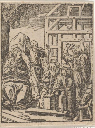 The Christ Child Building a House