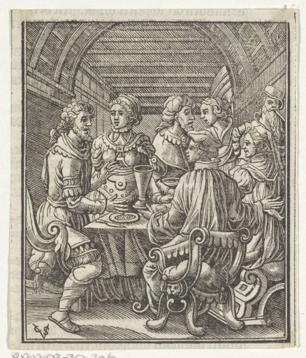 Company around a table with a meal
