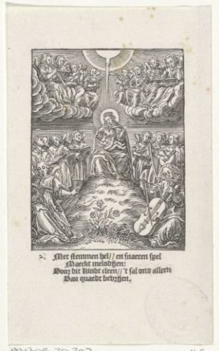 Choir of angels around the Christ Child