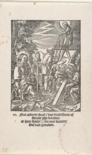 Christ Child helping Joseph with sawing