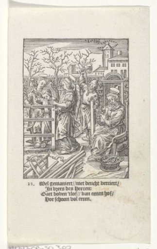 Christ Child building a fence