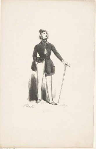 Man with a Walking Stick and a Cigar