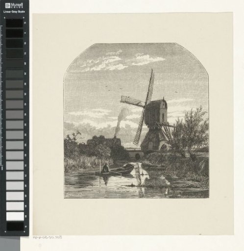 Polder Landscape with a Mill and a Fisherman in a Boat