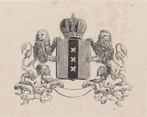 Vignette with the coat of arms of the city of Amsterdam