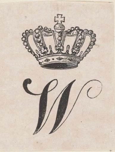 Vignette with the letter W with a crown