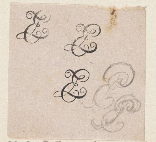 Vignette with three identical monograms