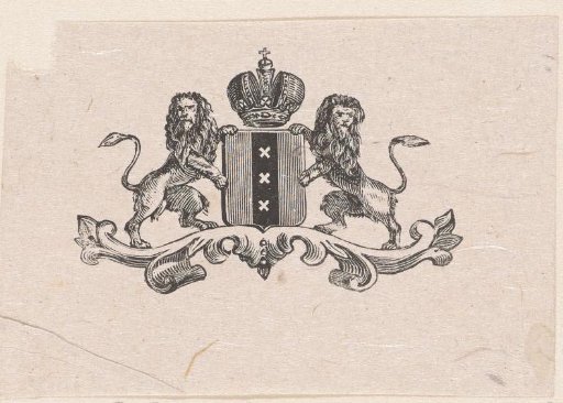 Vignette with the coat of arms of the city of Amsterdam