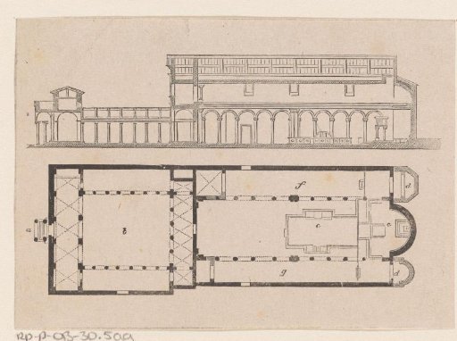 Plan and side view of a building