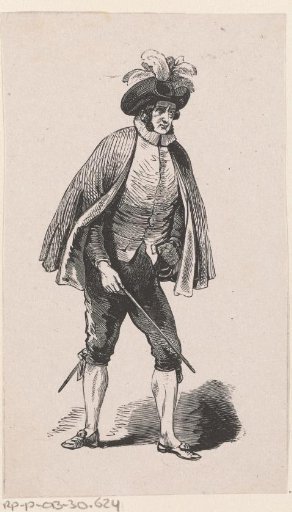 Standing man with a staff in his hand