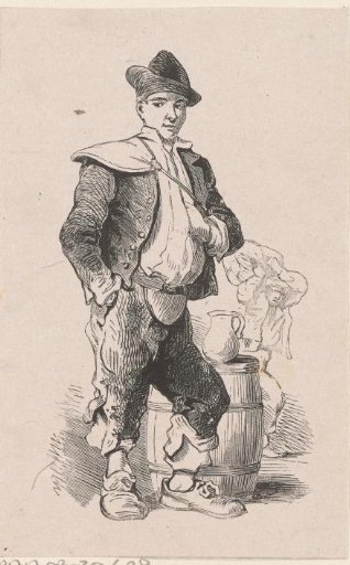 Standing man with his hand in his waistcoat