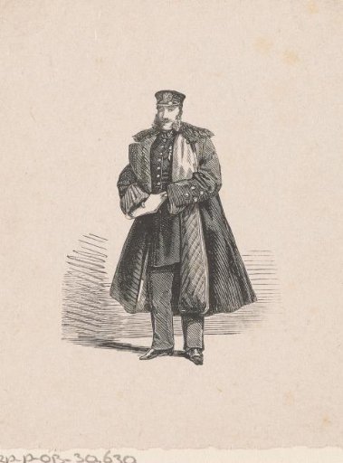 Standing man with papers in his hands
