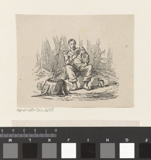Soldier reading a book