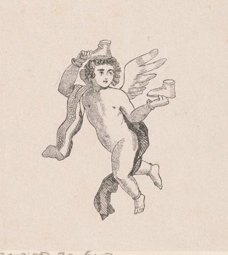 Putto with two shoes in his hands