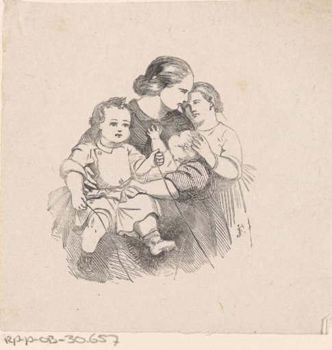 Woman with two children