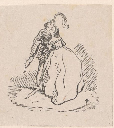 Man and a woman kissing each other on the cheek