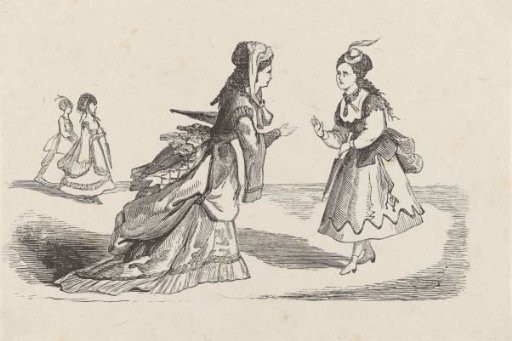 Two women gesturing to each other