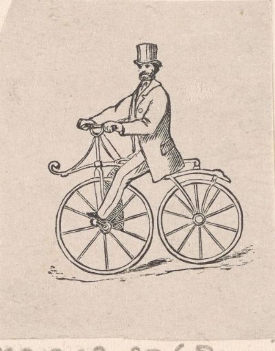 Man with a top hat on a bicycle