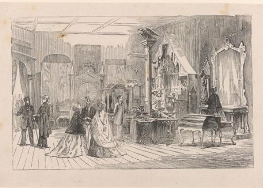 Shop interior with customers looking at the goods