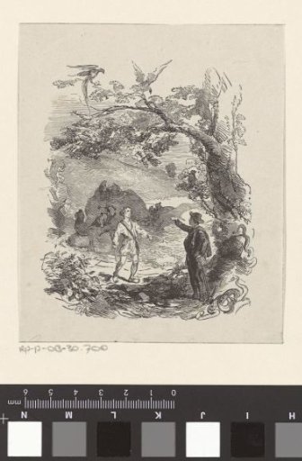 Men with pickaxes working in the rocks