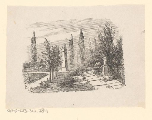 Cemetery with trees
