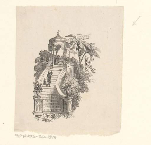 Staircase to a Pavilion with Figures in Oriental Costume