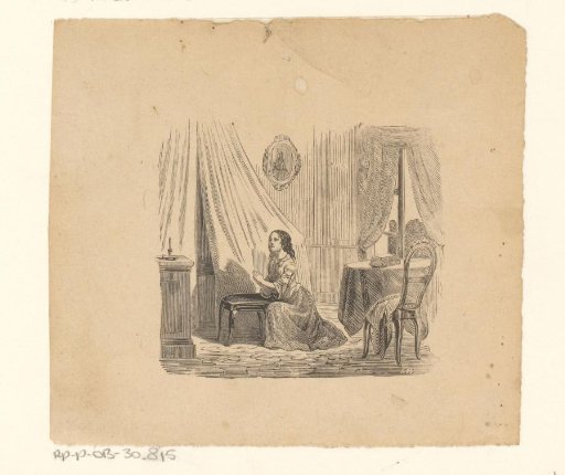 Interior with a Kneeling Young Woman in Prayer