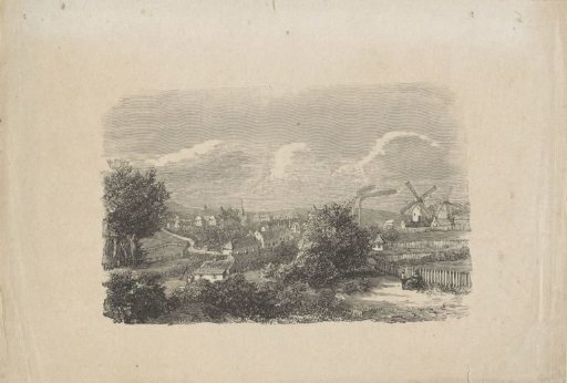 Landscape with a village and two mills