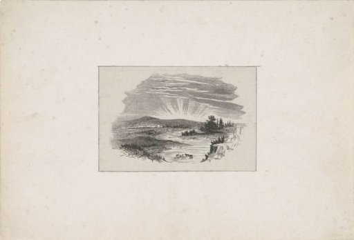 Hilly landscape with animals in the water