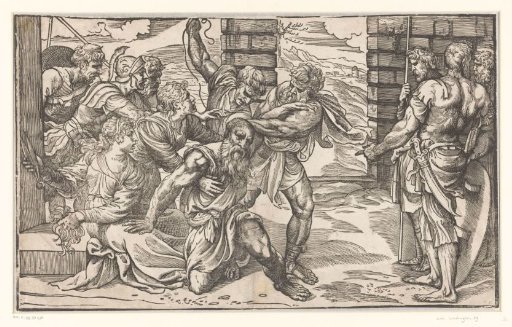 Samson fighting with Philistine soldiers