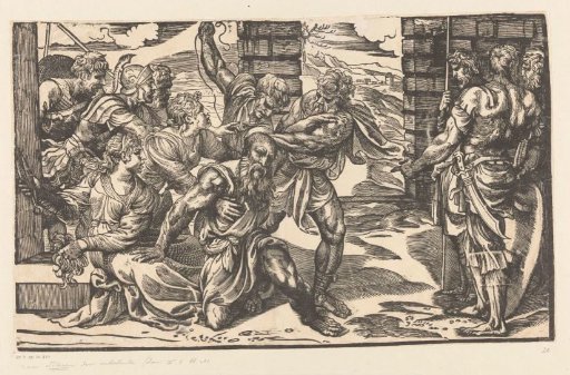 Samson fighting with Philistine soldiers