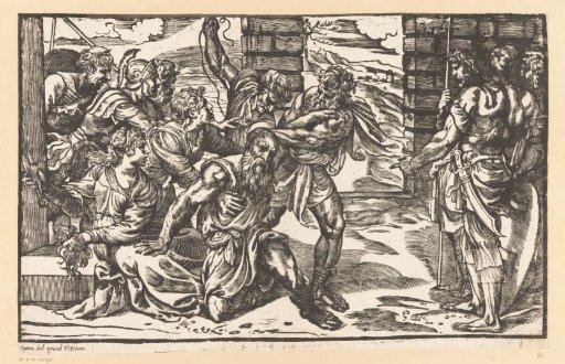 Samson fighting with Philistine soldiers
